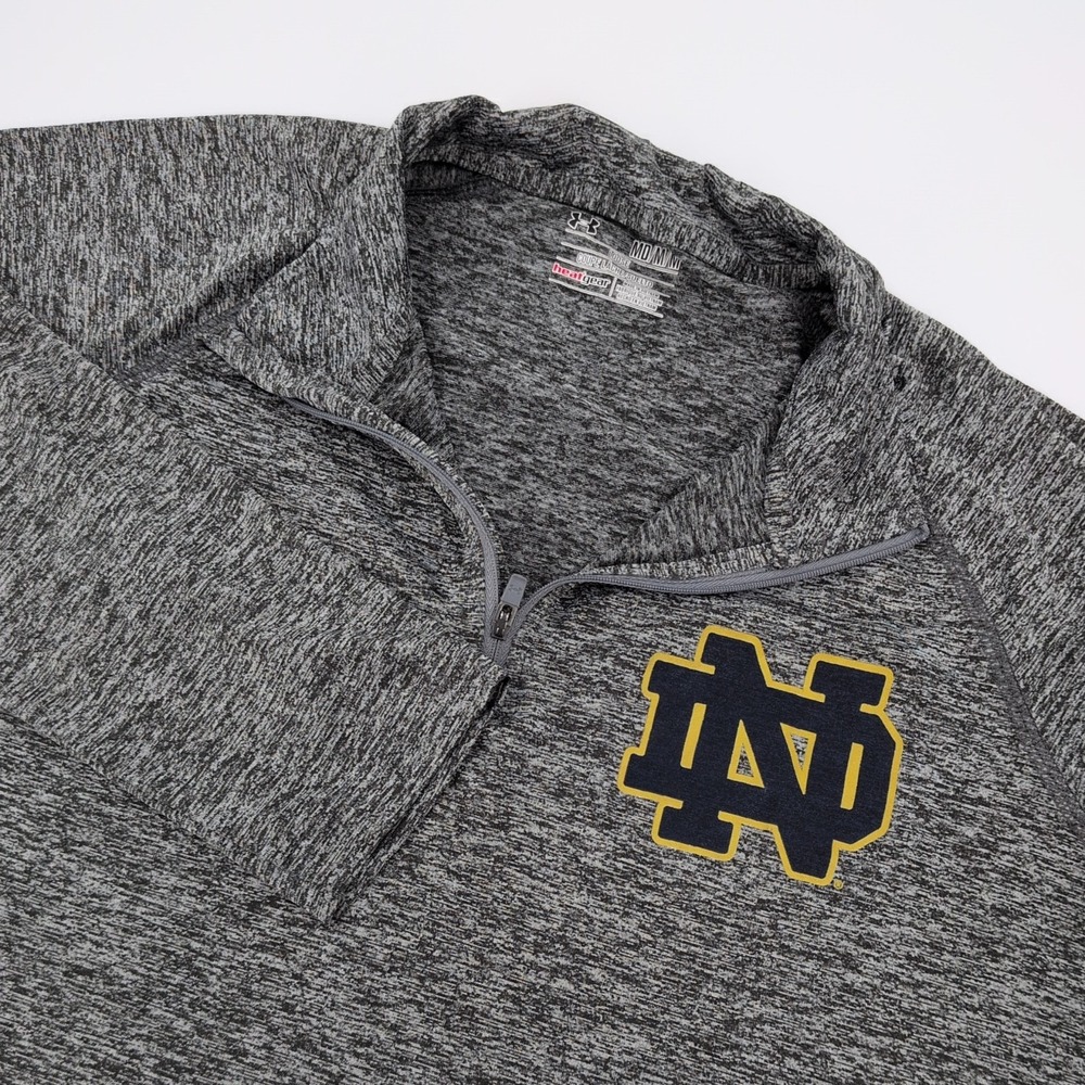 Under Armour Notre Dame Fighting Irish HeatGear Gray 1/4 Zip Pullover Men's M